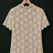 Vintage Floral Lace & Sequin Occasion Top