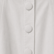 Vintage White Midi Skirt with Covered Buttons