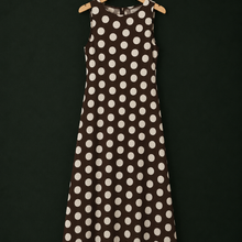 Vintage Brown & Cream Polka Dot Midi Dress