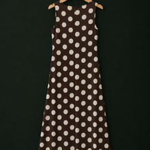 Vintage Brown & Cream Polka Dot Midi Dress