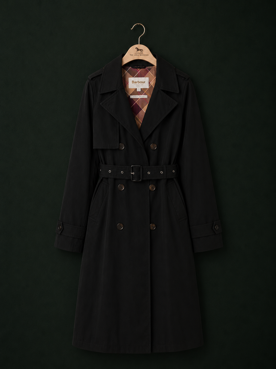 Barbour Waterproof Black Trench Coat