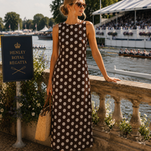 Vintage Brown & Cream Polka Dot Midi Dress